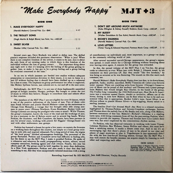 MJT+3 - Make Everybody Happy (LP, Album, RE, RM)