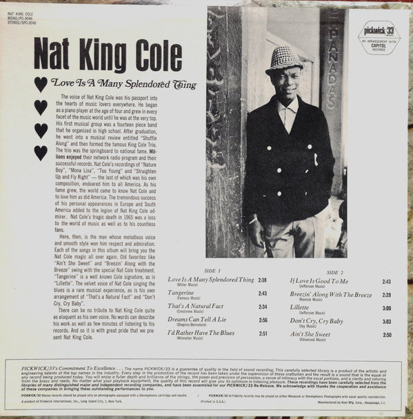 Nat King Cole - Love Is A Many Splendored Thing (LP, Comp)