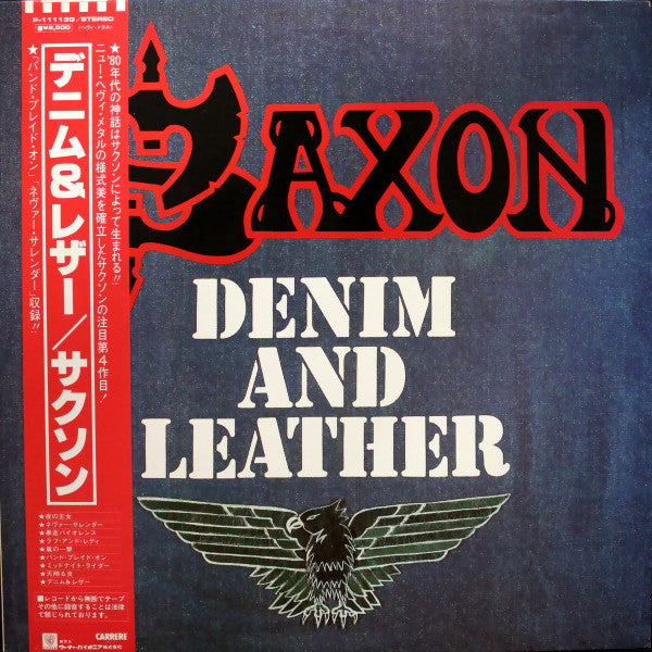 Saxon - Denim And Leather (LP, Album, Promo)