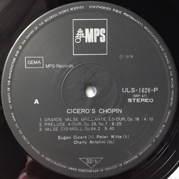 Eugen Cicero = オイゲン・キケロ* - Cicero's Chopin = ショパン・ジャズ (LP, Album, Ltd)