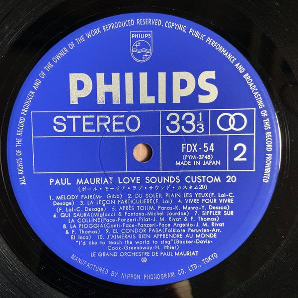Le Grand Orchestre De Paul Mauriat - Love Sounds Custom 20(LP, Comp...