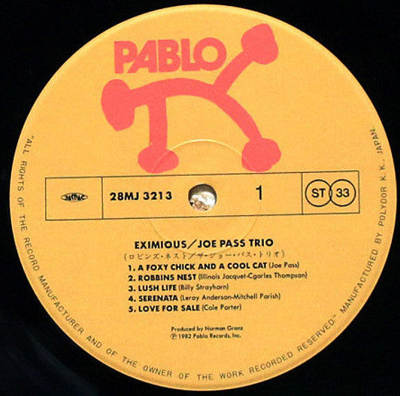The Joe Pass Trio - Eximious (LP, Album)