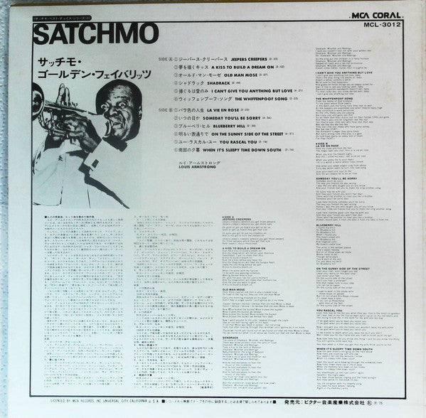 Louis Armstrong - Satchmo's Golden Favourites (LP, Mono, Promo, RE)