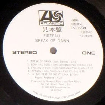 Firefall - Break Of Dawn (LP, Album, Promo)