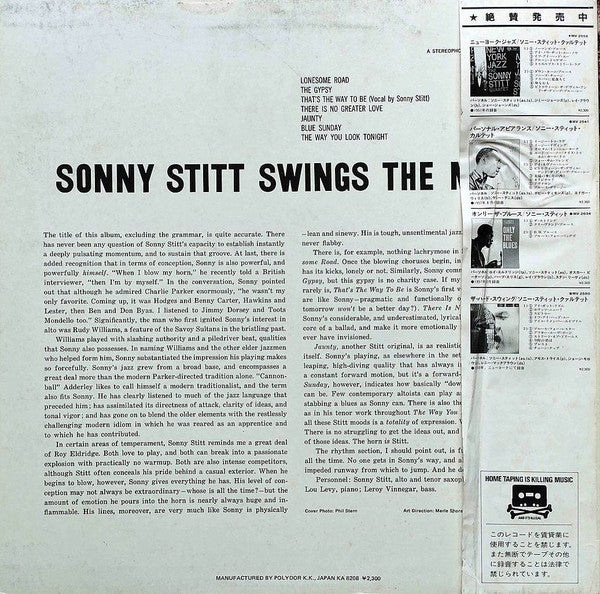 Sonny Stitt - Sonny Stitt Swings The Most  (LP, Album, RE)
