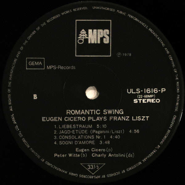 Eugen Cicero - Romantic Swing - Eugen Cicero Plays Franz Liszt (LP)