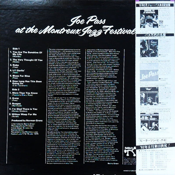 Joe Pass - At The Montreux Jazz Festival 1975 (LP, Album, RE)