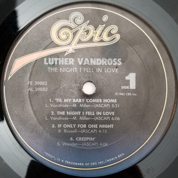 Luther Vandross - The Night I Fell In Love (LP, Album, Car)