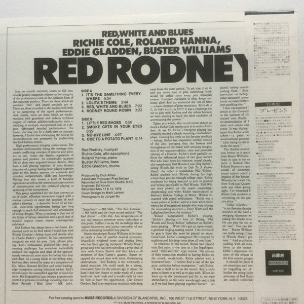 Red Rodney - Red, White And Blues (LP, Album, Ltd, RE)