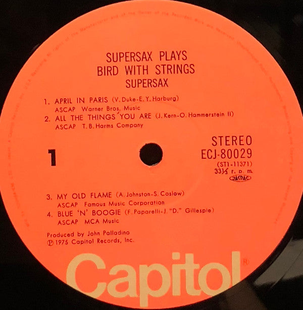 Supersax - Supersax Plays Bird With Strings (LP, Album, RE)