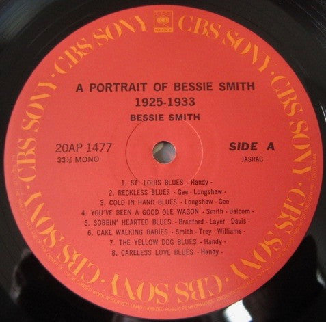 Bessie Smith - A Portrait Of Bessie Smith 1925-1933 (LP, Comp, Mono)
