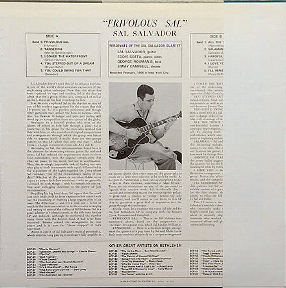Sal Salvador - Frivolous Sal (LP, Album, Mono, RE)