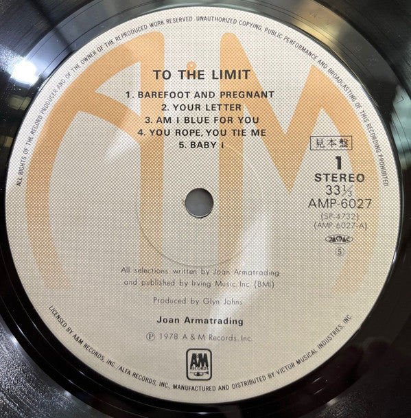Joan Armatrading - To The Limit (LP, Album, Promo)