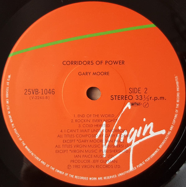 Gary Moore - Corridors Of Power (LP, Album, RE)
