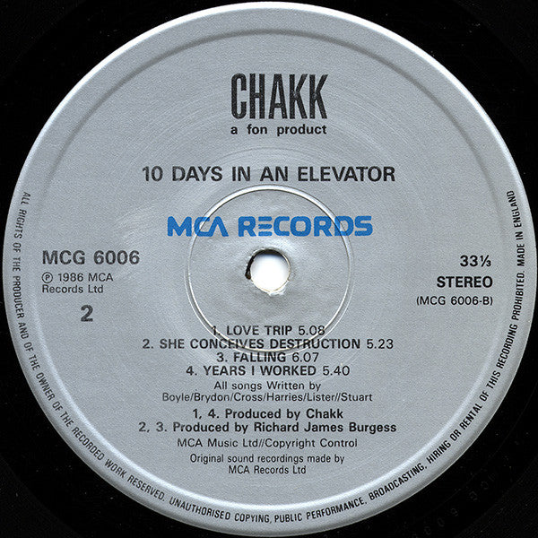 Chakk - 10 Days In An Elevator (LP, Album + 12"", EP, Ltd)