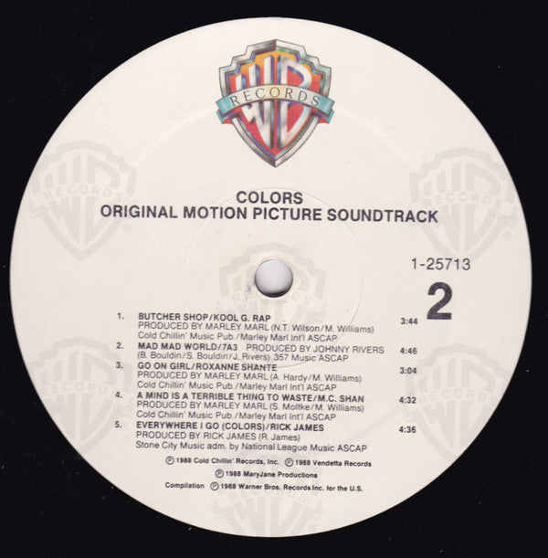 Various - Colors (Original Motion Picture Soundtrack)(LP, Album, Comp)
