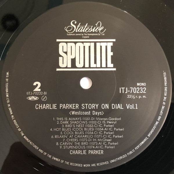 Charlie Parker - Charlie Parker Story On Dial Volume 1: Westcoast D...