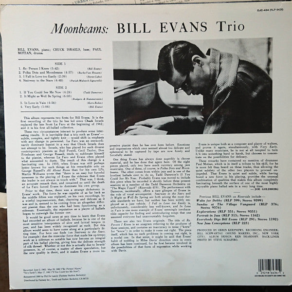 The Bill Evans Trio - Moon Beams (LP, Album, RE, RM)
