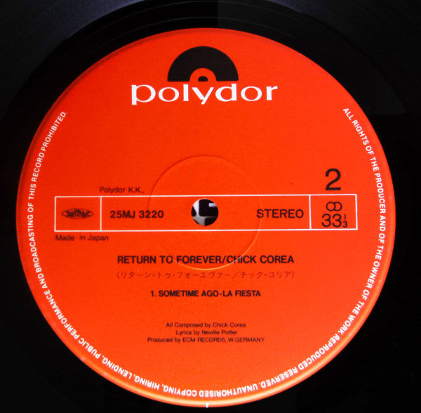 Chick Corea - Return To Forever (LP, Album, RE)