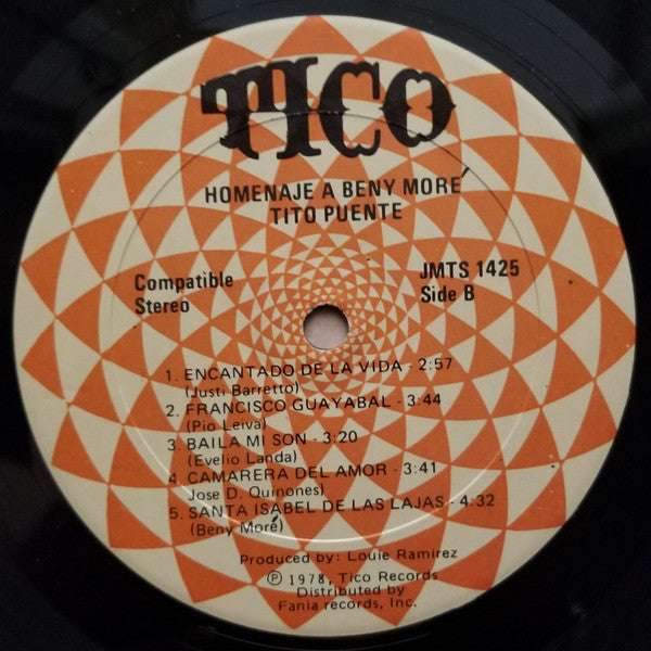 Tito Puente - Homenaje A Beny (LP, Album, RP)