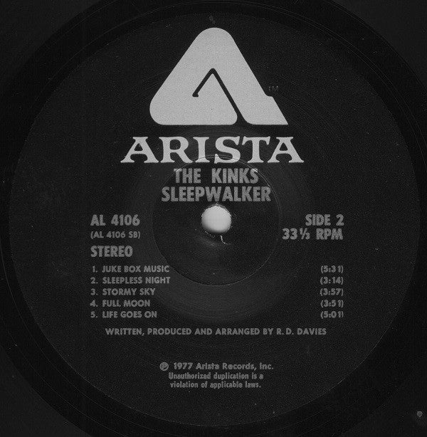 The Kinks - Sleepwalker (LP, Album, Wad)