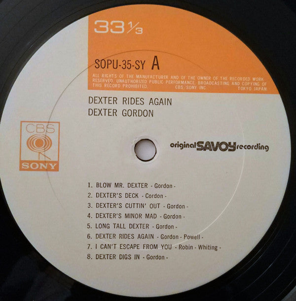 Dexter Gordon - Dexter Rides Again (LP, Album, Mono, RE)
