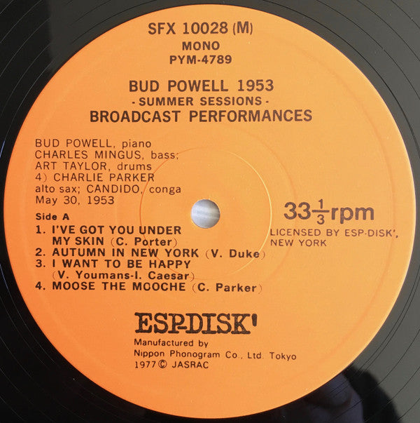 Bud Powell - 1953 Summer Sessions - Broadcast Performances(LP, Albu...