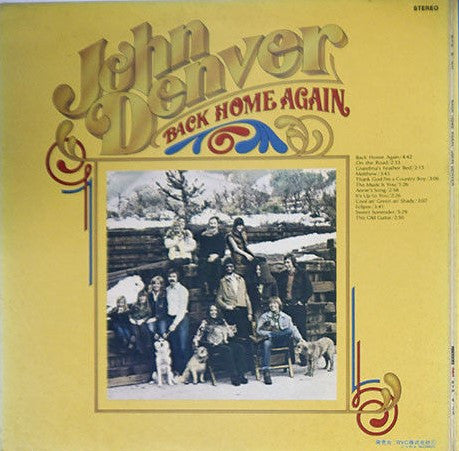 John Denver - Back Home Again (LP, Album, RE, Gat)