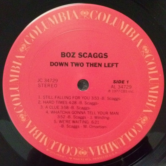 Boz Scaggs - Down Two Then Left (LP, Album, San)