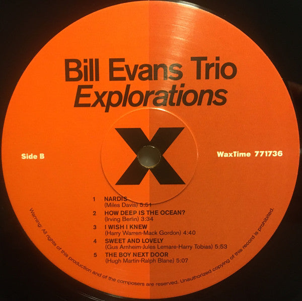 Bill Evans Trio* - Explorations (LP, Album, Ltd, RE, RM, 180)