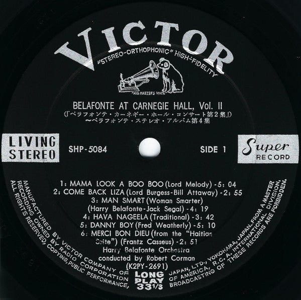 Harry Belafonte - Belafonte At Carnegie Hall ‎Vol.2 = ベラフォンテ・カーネギー・...