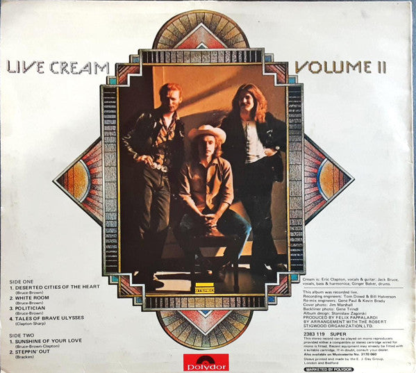 Cream (2) - Live Cream Volume II (LP, Album)