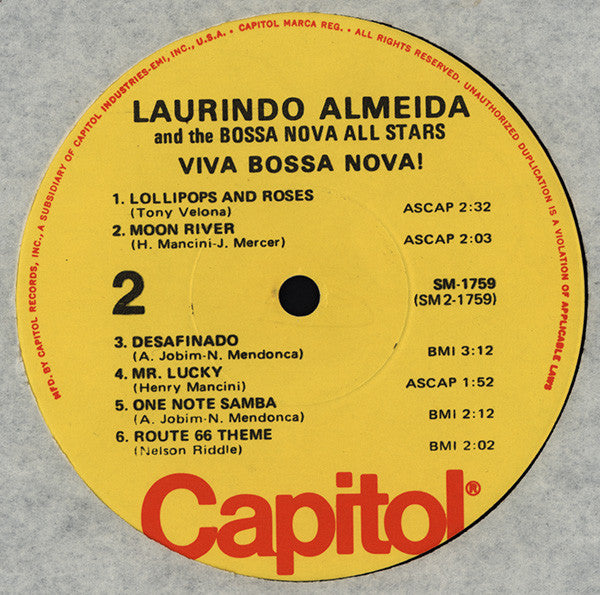 Laurindo Almeida & The Bossa Nova Allstars - Viva Bossa Nova!(LP, A...
