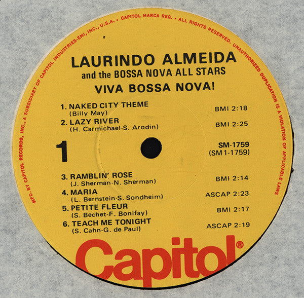 Laurindo Almeida & The Bossa Nova Allstars - Viva Bossa Nova!(LP, A...