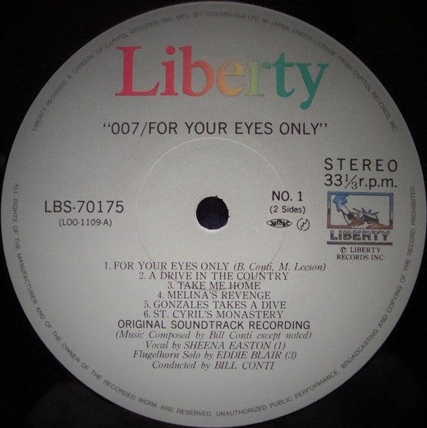 Bill Conti - For Your Eyes Only - Original Motion Picture Soundtrac...