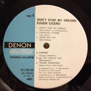 Eugen Cicero - Don't Stop My Dreams (LP, Album)