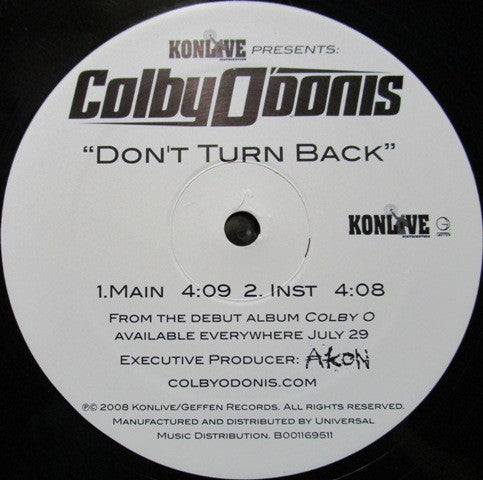 Colby O'Donis - Don't Turn Back (12"")