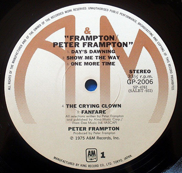 Peter Frampton - Frampton (LP, Album, RE)