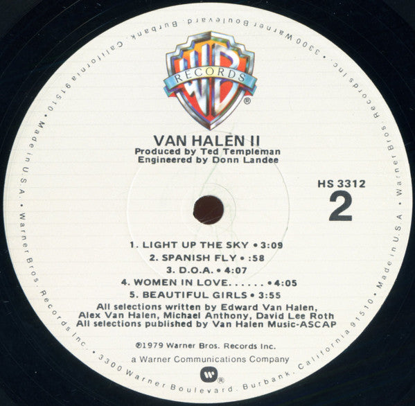 Van Halen - Van Halen II (LP, Album, L.A)