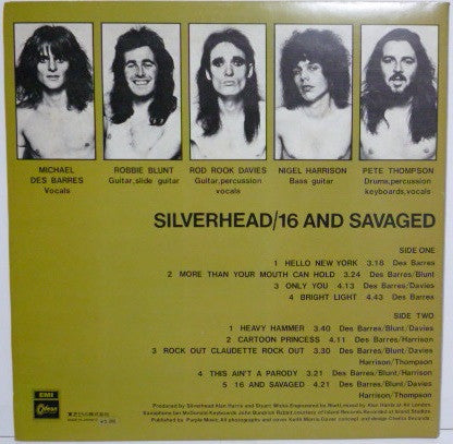 Silverhead - 16 And Savaged (LP, Album, Gat)