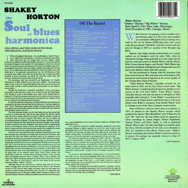 Shakey Horton* - The Soul Of Blues Harmonica (LP, Album)