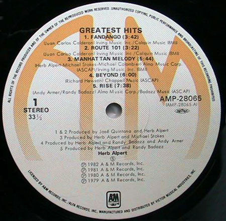 Herb Alpert - Greatest Hits (LP, Comp)