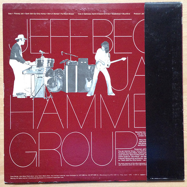 Jeff Beck With The Jan Hammer Group - Live (LP, Album, RE)