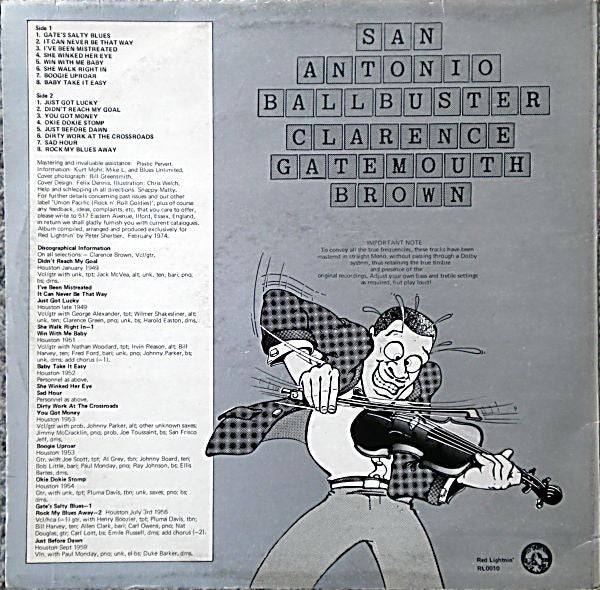 Clarence ""Gatemouth"" Brown - San Antonio Ballbuster (LP, Comp, Mono)