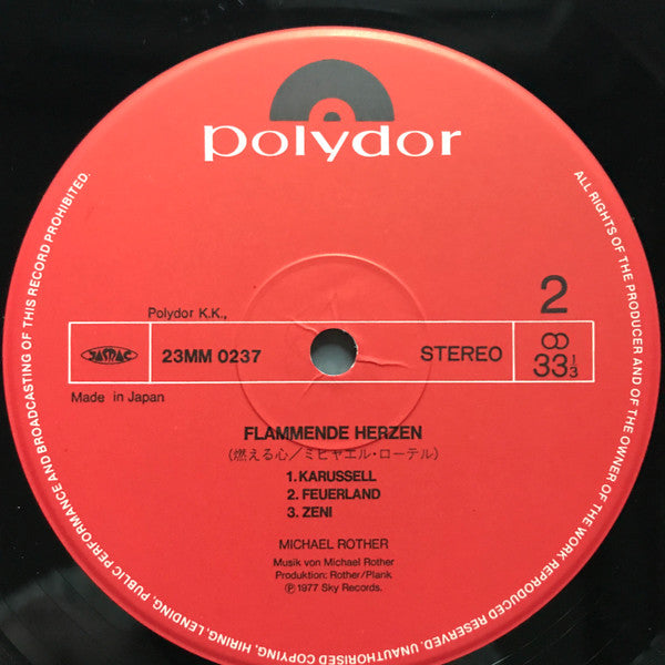 Michael Rother - Flammende Herzen  (LP, Album, RE)