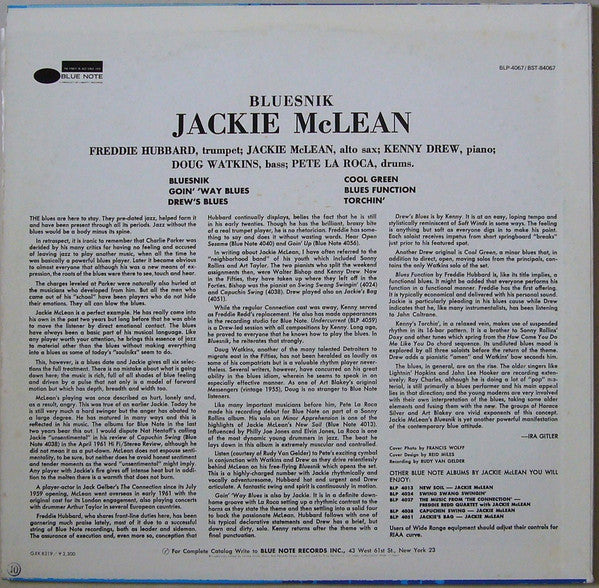 Jackie McLean - Bluesnik (LP, Album, RE)