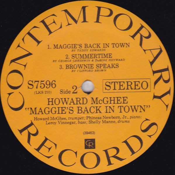 Howard McGhee - Maggie's Back In Town!! (LP, Album, RE)