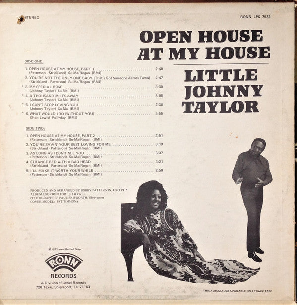 Little Johnny Taylor - Open House At My House (LP, Album)