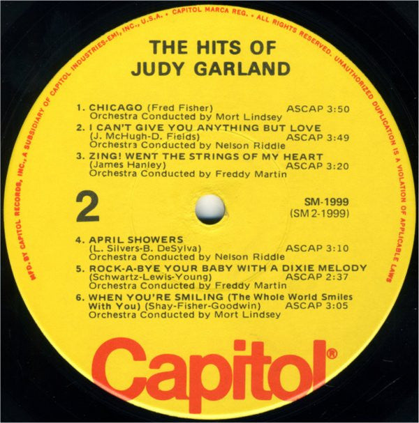 Judy Garland - The Hits Of Judy Garland (LP, Comp, Mono)
