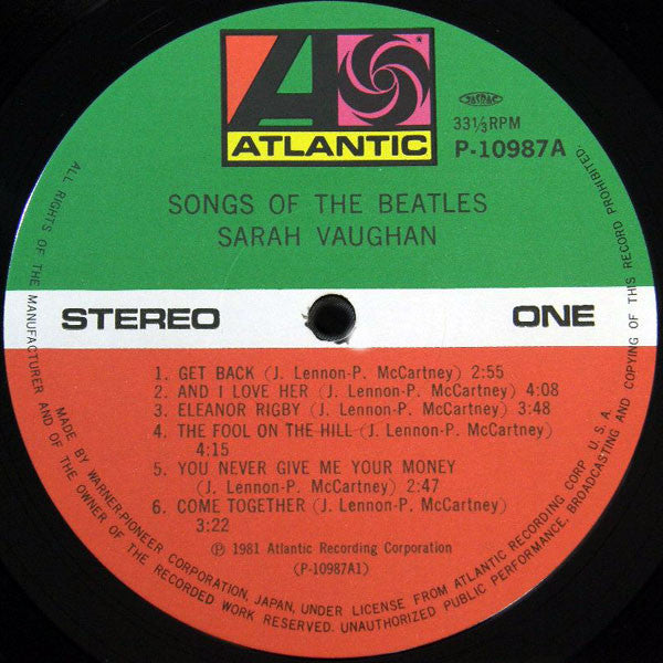Sarah Vaughan - Songs Of The Beatles    (LP, Album)